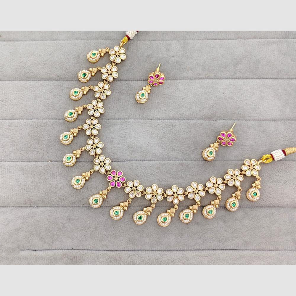 Rajwadi Collection Glam Crystal Stone Designer Necklace Set