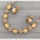 Rajwadi Collection Austrian Stone And Meenakari Statement Necklace Set