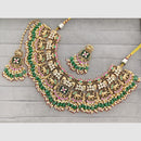 Rajwadi Collection Glam Pota Stone Beads And Pearl Elephent Design Necklace Set