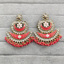 Rajwadi Collection Traditional Kundan Stone And Pearl  Meenakari Dangler Earrings