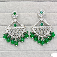 Rajwadi Collection Royal Crystal Stone And Pearl Designer Dangler Earrings