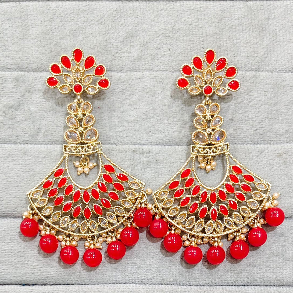 Rajwadi Collection Royal Crystal Stone And Pearl Designer Dangler Earrings