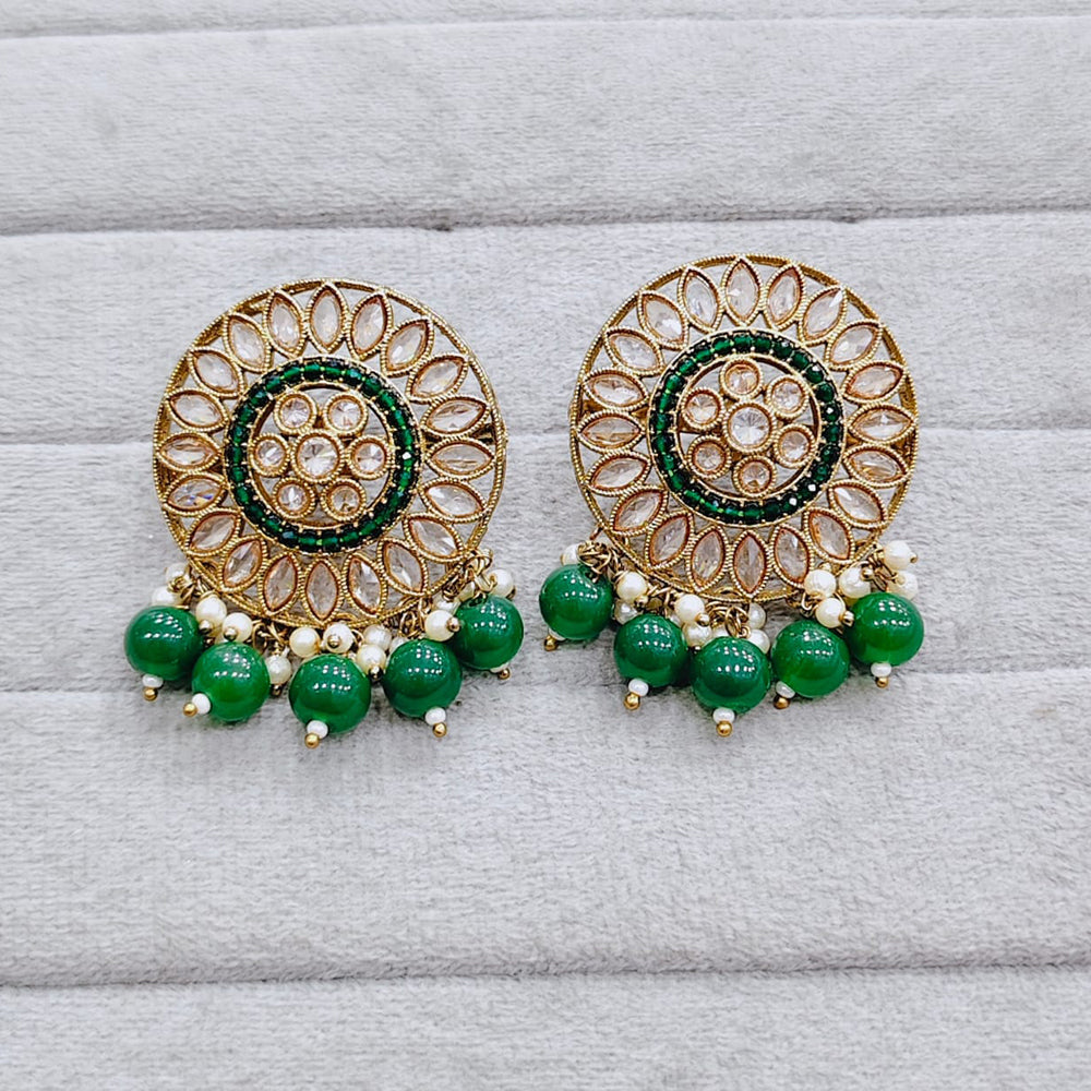 Rajwadi Collection Royal Crystal Stone And Pearl Designer Dangler Earrings