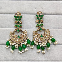 Rajwadi Collection Royal Crystal Stone And Pearl Designer Dangler Earrings