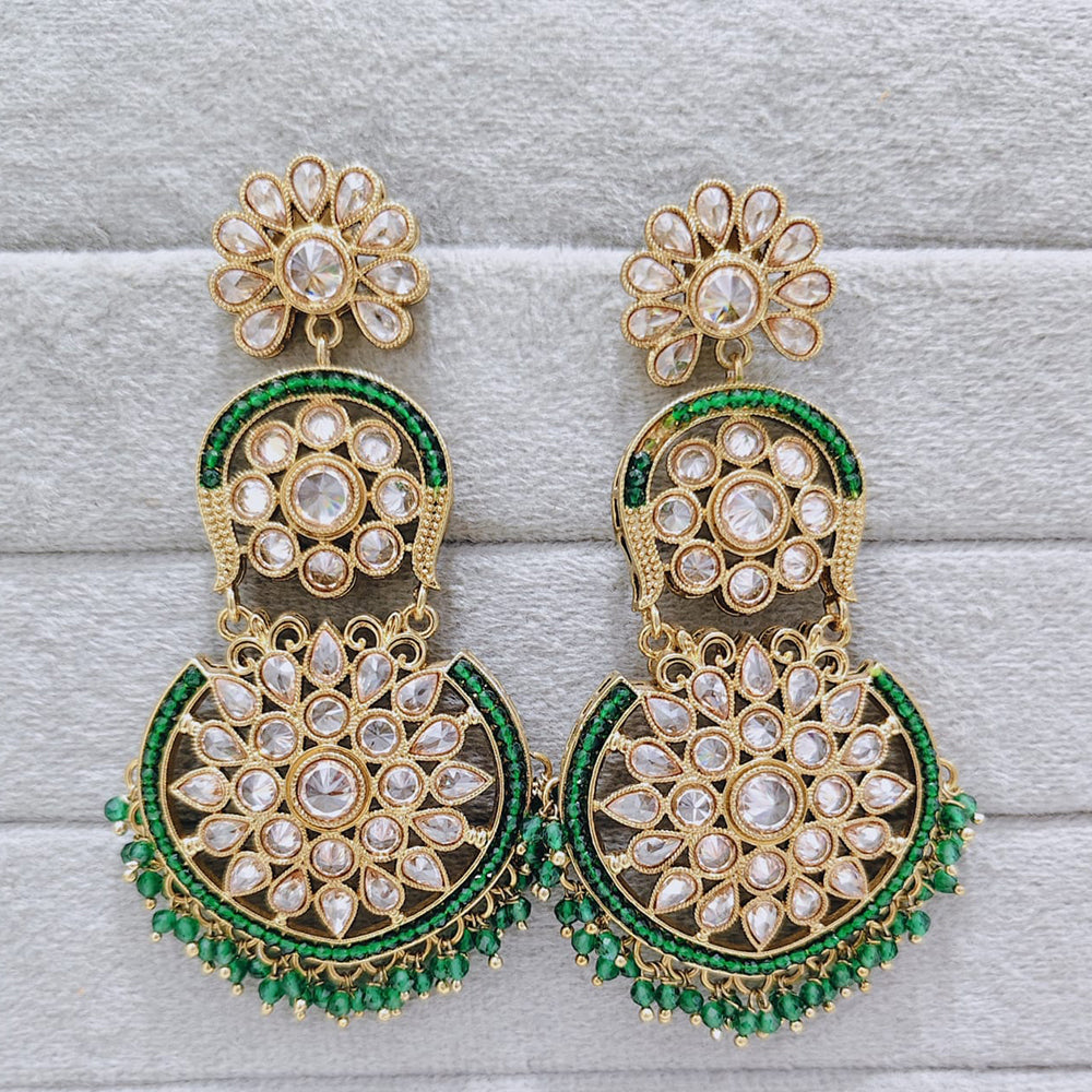 Rajwadi Collection Royal Crystal Stone And Pearl Designer Dangler Earrings
