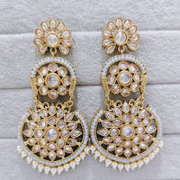 Rajwadi Collection Royal Crystal Stone And Pearl Designer Dangler Earrings