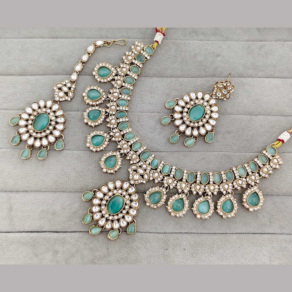 Rajwadi Collection Heritage Crystal Stone And Austrian Stone Necklace Set