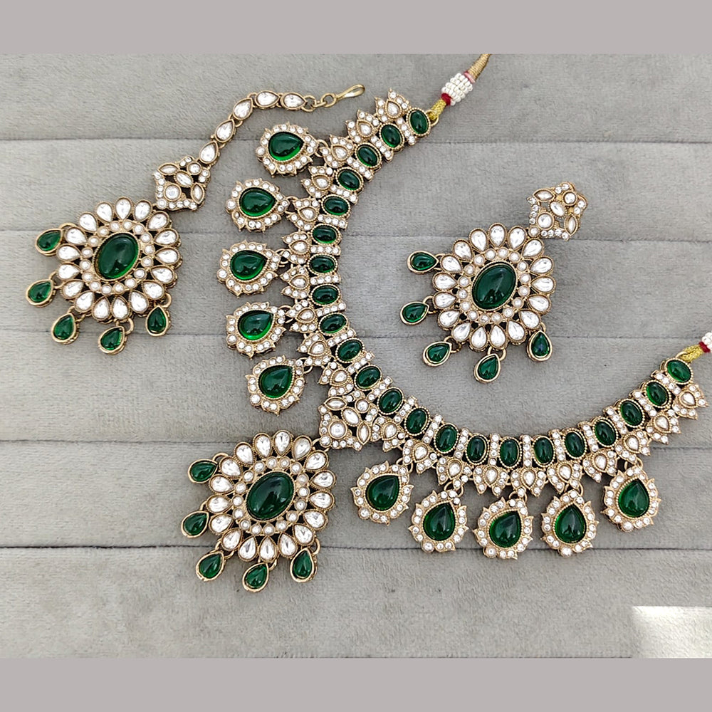 Rajwadi Collection Heritage Crystal Stone And Austrian Stone Necklace Set