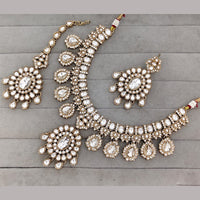 Rajwadi Collection Heritage Crystal Stone And Austrian Stone Necklace Set