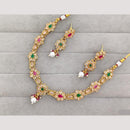 Rajwadi Collection Crystal Stone Gold Plated Necklace Set