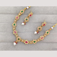 Rajwadi Collection Crystal Stone Gold Plated Necklace Set