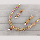 Rajwadi Collection Crystal Stone Gold Plated Necklace Set