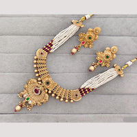 Rajwadi Collection Pota Stone Gold Plated Necklace Set