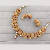 Rajwadi Collection Crystal Stone Gold Plated Necklace Set