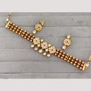 Rajwadi Collection Kundan And Austrian Stone Gold Plated Necklace Set