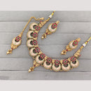 Rajwadi Collection Pota  Stone Gold Plated Necklace Set