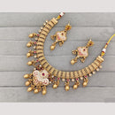 Rajwadi Collection Pota Stone Gold Plated Necklace Set