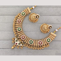 Rajwadi Collection Kundan Stone & Meenakari Gold Plated Necklace Set