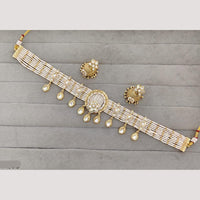 Rajwadi Collection Kundan Stone Gold Plated Necklace Set
