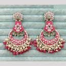 Rajwadi Collection Elegant Kundan Stone and Pearl  Meenakari Dangler Earrings