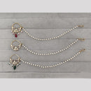 Rajwadi Collection Delicate Crystal Stone And Pearl Nose Ring