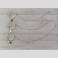 Rajwadi Collection Delicate Crystal Stone And Pearl Nose Ring
