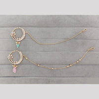 Rajwadi Collection Delicate Crystal Stone And Pearl Nose Ring