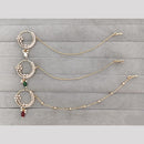 Rajwadi Collection Delicate Crystal Stone And Pearl Nose Ring