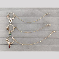 Rajwadi Collection Delicate Crystal Stone And Pearl Nose Ring