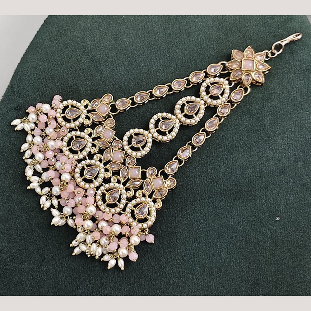 Rajwadi Collection Designer Crystal Stone And Pearl Bridal Passa for Women