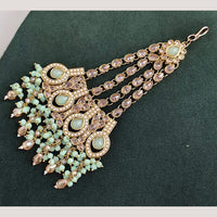 Rajwadi Collection Designer Crystal Stone And Pearl Bridal Passa for Women