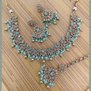 Rajwadi Collection Crystal Stone And Pearl Designer Necklace Set for Women