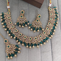 Rajwadi Collection Crystal Stone And Pearl Designer Necklace Set for Women