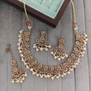 Rajwadi Collection Crystal Stone And Pearl Designer Necklace Set for Women