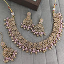 Rajwadi Collection Crystal Stone And Pearl Designer Necklace Set for Women