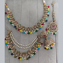 Rajwadi Collection Crystal Stone And Pearl Designer Necklace Set for Women