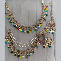 Rajwadi Collection Crystal Stone And Pearl Designer Necklace Set for Women