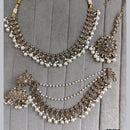 Rajwadi Collection Crystal Stone And Pearl Designer Necklace Set for Women