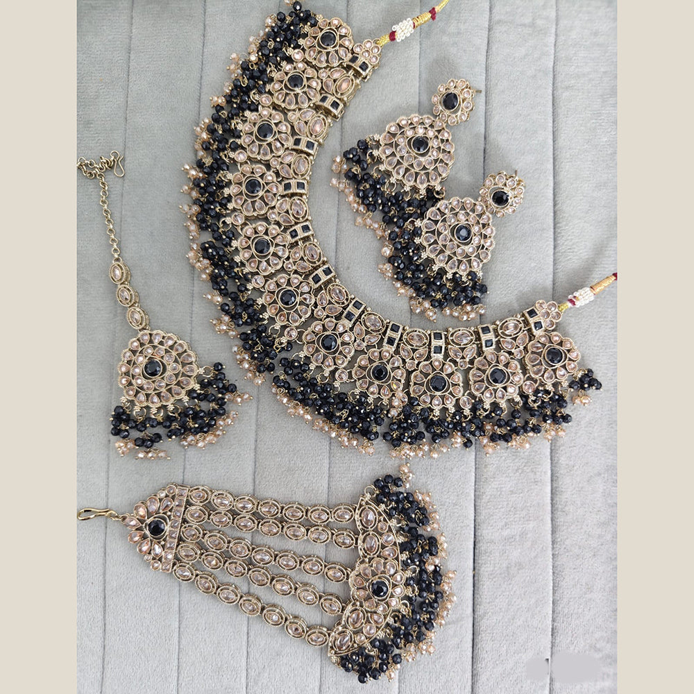 Rajwadi Collection Crystal Stone And Pearl Designer Necklace Set for Women