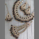 Rajwadi Collection Crystal Stone And Pearl Designer Necklace Set for Women