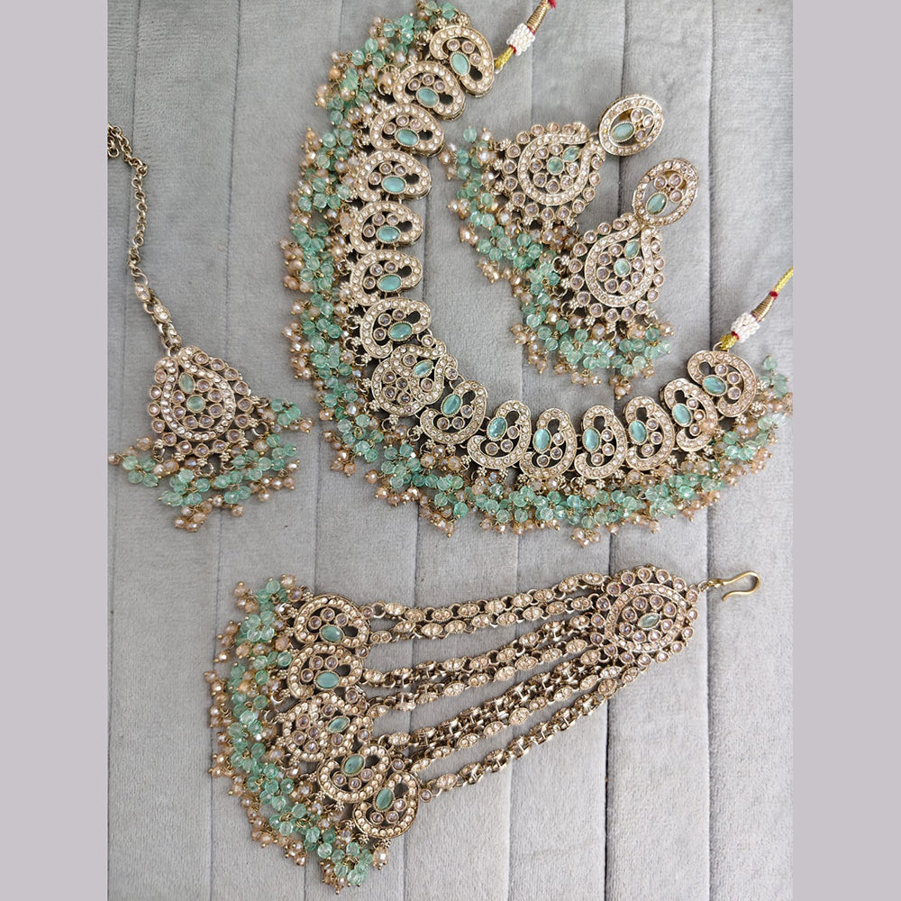Rajwadi Collection Crystal Stone And Pearl Designer Necklace Set for Women