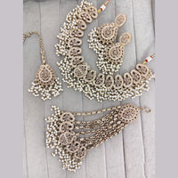 Rajwadi Collection Crystal Stone And Pearl Designer Necklace Set for Women