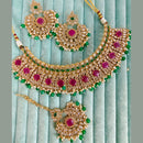 Rajwadi Collection Crystal Stone And Pearl Designer Choker Necklace Set for Women