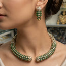 Rajwadi Collection Elegant Pota Stone Necklace Set