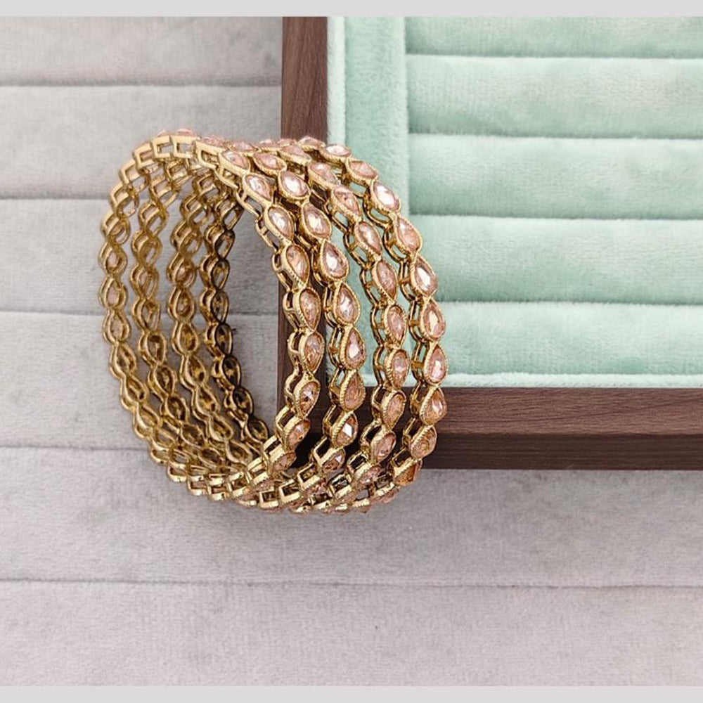 Rajwadi Collection Shimmer Crystal Stone Bangles Set