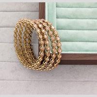 Rajwadi Collection Shimmer Crystal Stone Bangles Set