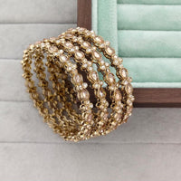 Rajwadi Collection Shimmer Crystal Stone Bangles Set