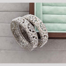 Rajwadi Collection Shimmer Crystal Stone And Pearl Bangles Set