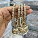 Rajwadi Collection Shimmer Crystal Stone And Pearl Bangles Set