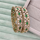 Rajwadi Collection Premium Pota Stone Bangles Set
